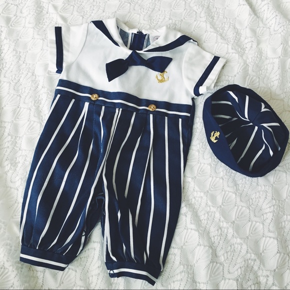 baby boy sailor romper
